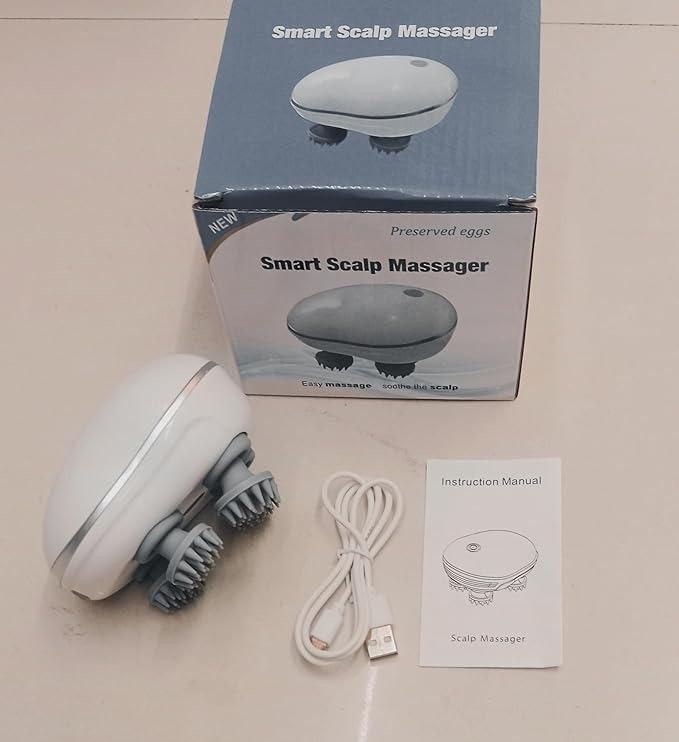 Electric 3D Head & Body Massager, with 4 Massage Heads, Cat Head & Back Scratcher for Relieving Tight Stiffness Muscles