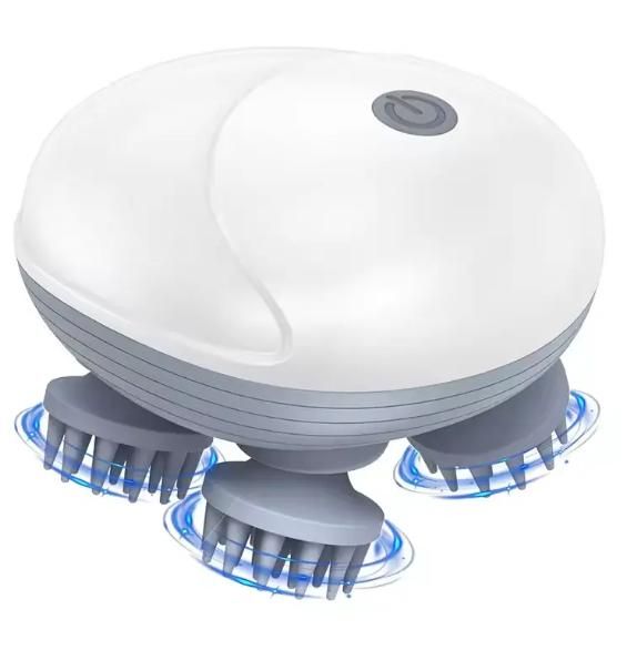 Electric 3D Head & Body Massager, with 4 Massage Heads, Cat Head & Back Scratcher for Relieving Tight Stiffness Muscles