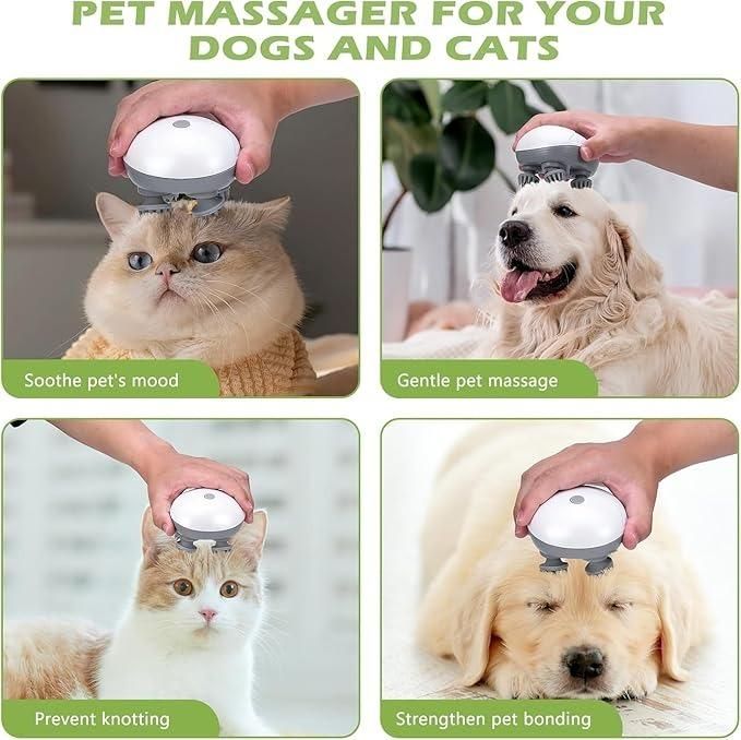Electric 3D Head & Body Massager, with 4 Massage Heads, Cat Head & Back Scratcher for Relieving Tight Stiffness Muscles
